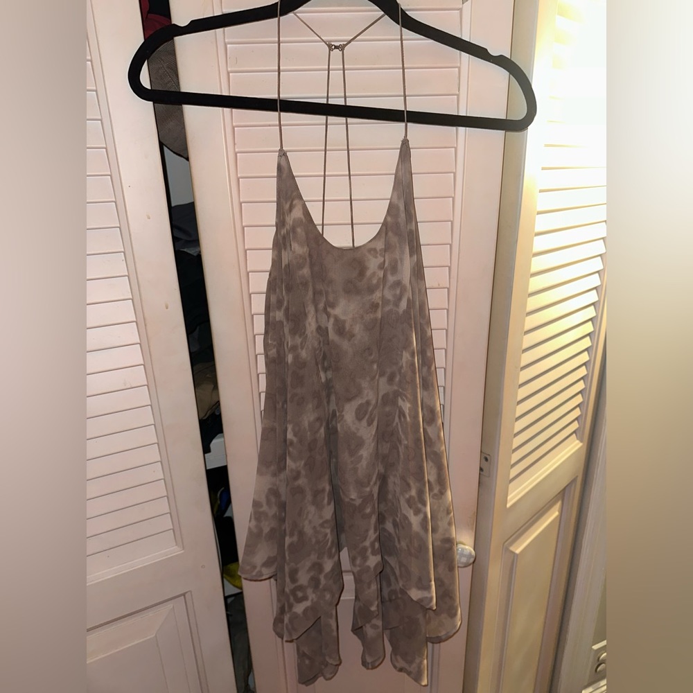 Brownish cheetah print Guess spaghetti strap flowy shirt